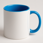TAZA BLANCA, INTERIOR Y ASA AZUL 11OZ